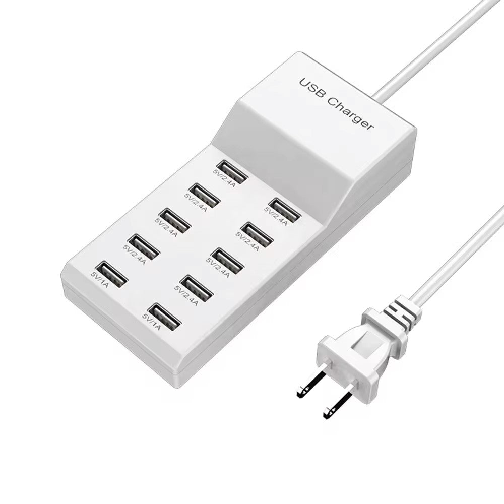 White Mlink charger with 10 USB ports