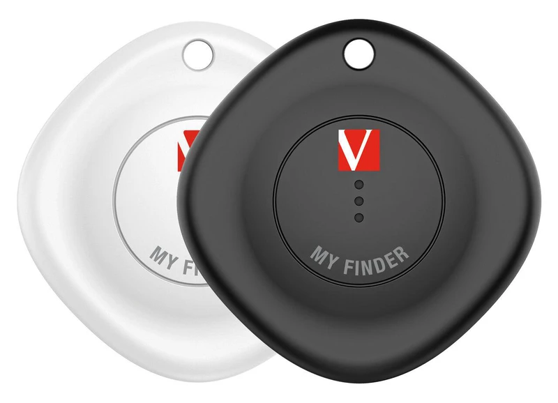 Black and white Verbatim My Finder trackers with attachment holes