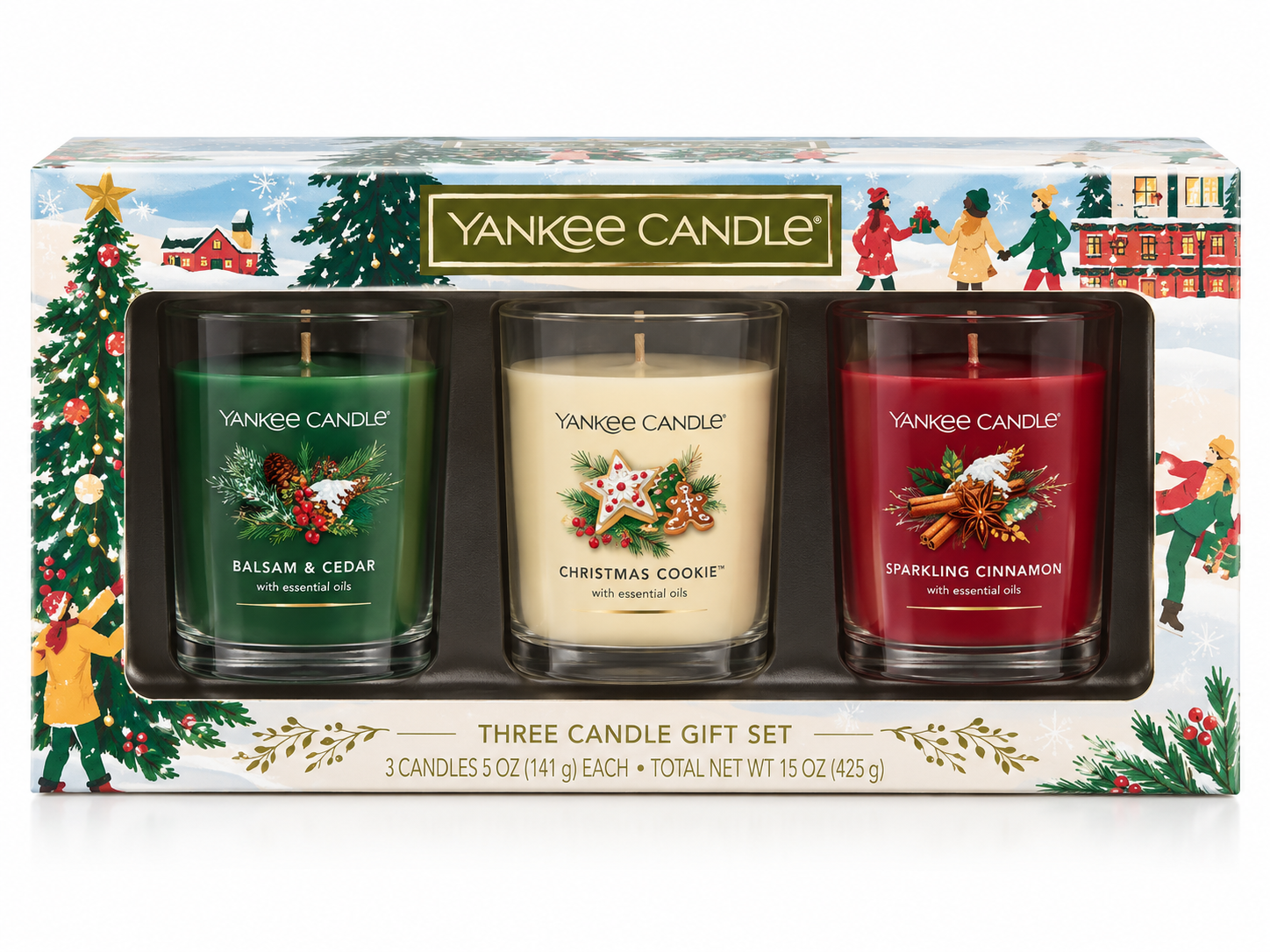Yankee Candle three-candle holiday gift set