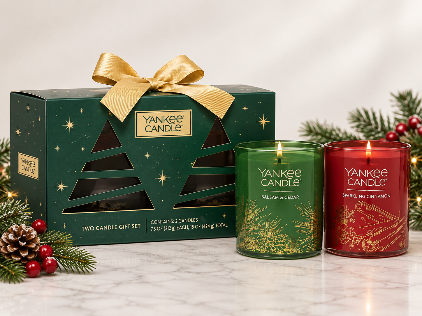 Yankee Candle two-candle holiday gift set