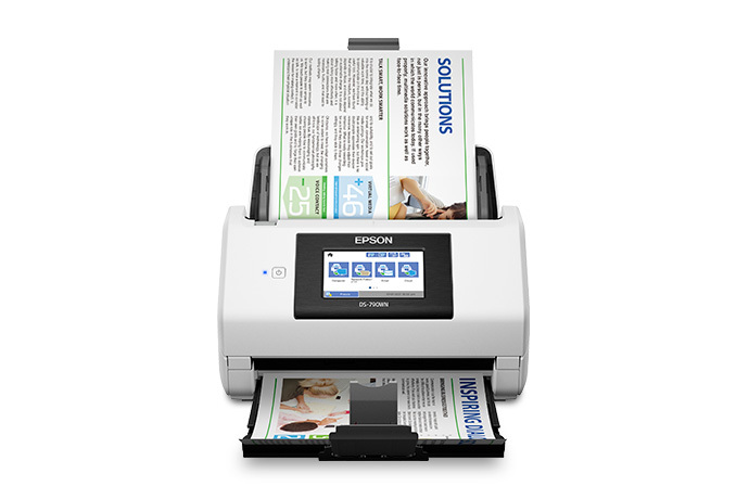 Epson DS-790WN document scanner feeding paper