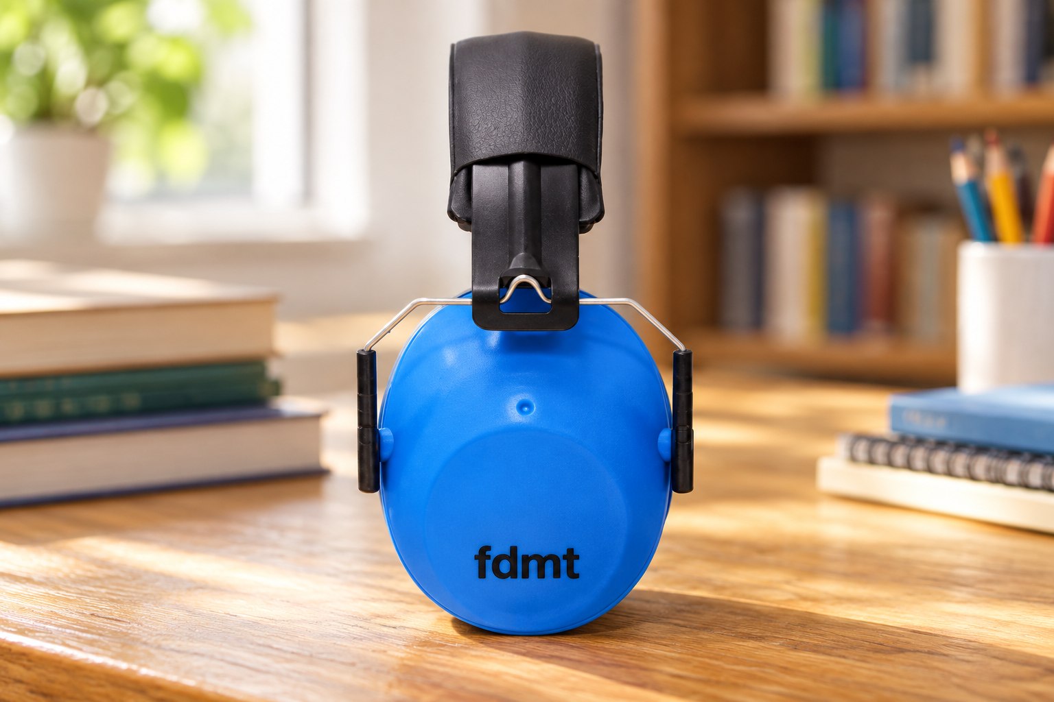 Styled scene of fdmt Blue earmuffs, model 4063300