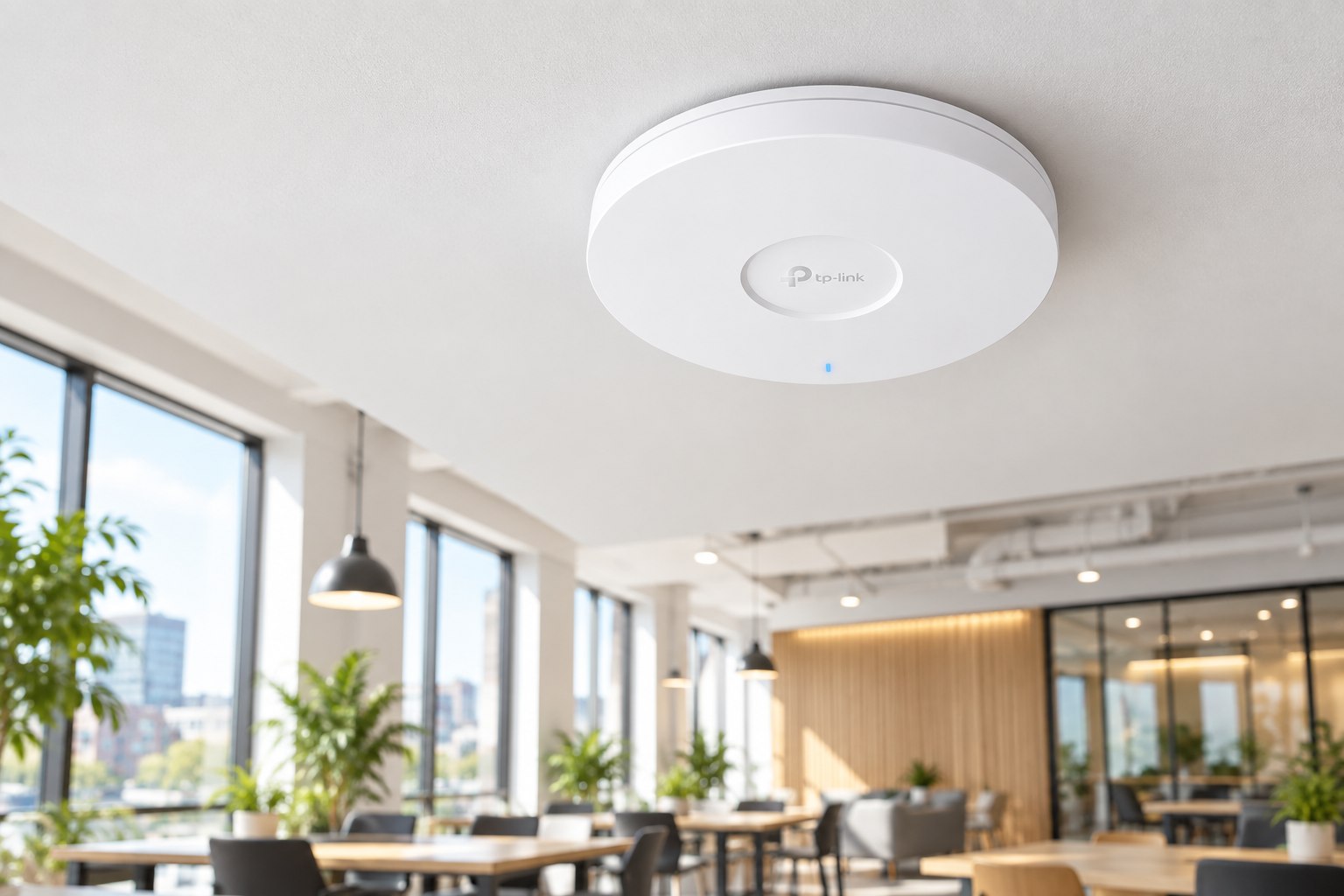 Styled scene of TP-Link Omada EAP653 access point, model EAP653