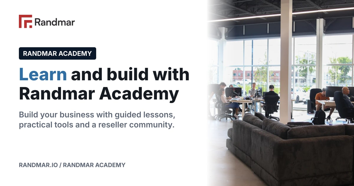 Randmar Academy: Learn and build with Randmar Academy; Members working together in the Randmar coworking space.