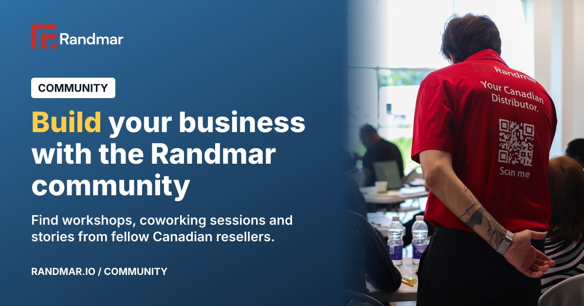 Build your business with the Randmar community; A Randmar conference session viewed from behind the presenter.