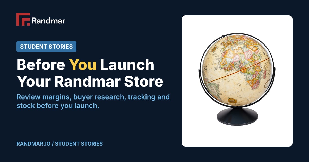 Before You Launch Your Randmar Store; A Replogle Eureka desk globe.