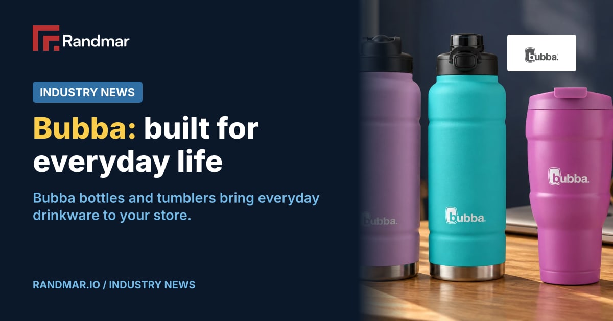 Bubba: built for everyday life; Illustrative editorial photograph of Lavender Frost and Scuba Bubba Trailblazer bottles and a Magenta Hero XL tumbler on a desk beside a laptop and backpack