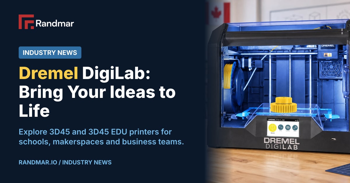 Industry News: Dremel DigiLab: Bring Your Ideas to Life; Editorial makerspace scene featuring the Dremel DigiLab 3D45, generated using the approved product image as reference.