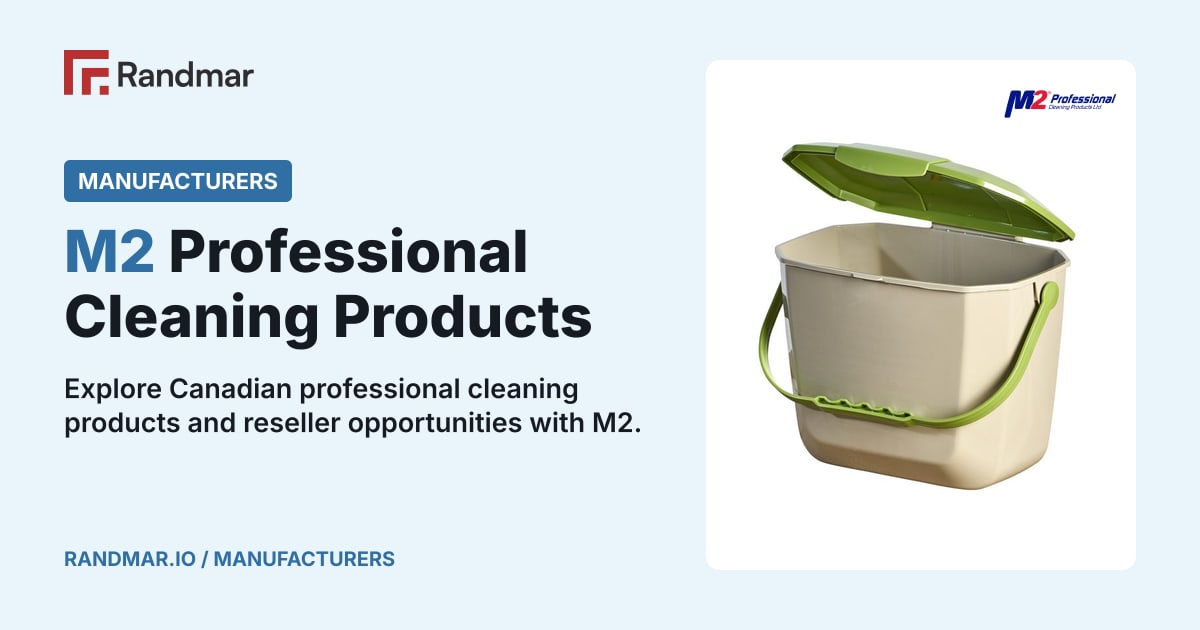 M2 Professional Cleaning Products; An M2 waste container.