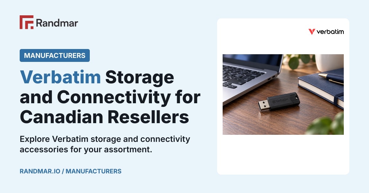 Manufacturers: Verbatim Storage and Connectivity for Canadian Resellers; Verbatim products.