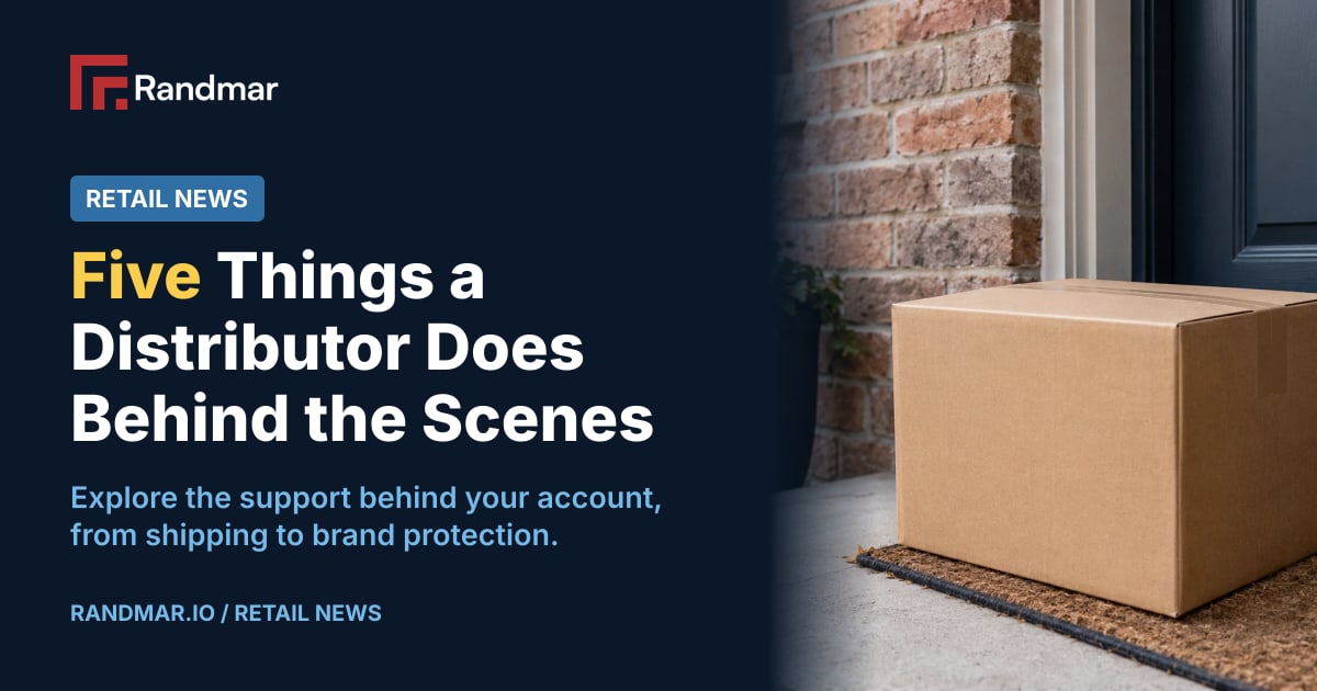Retail News: Five Things a Distributor Does Behind the Scenes; A sealed delivery package on a sheltered residential doorstep.