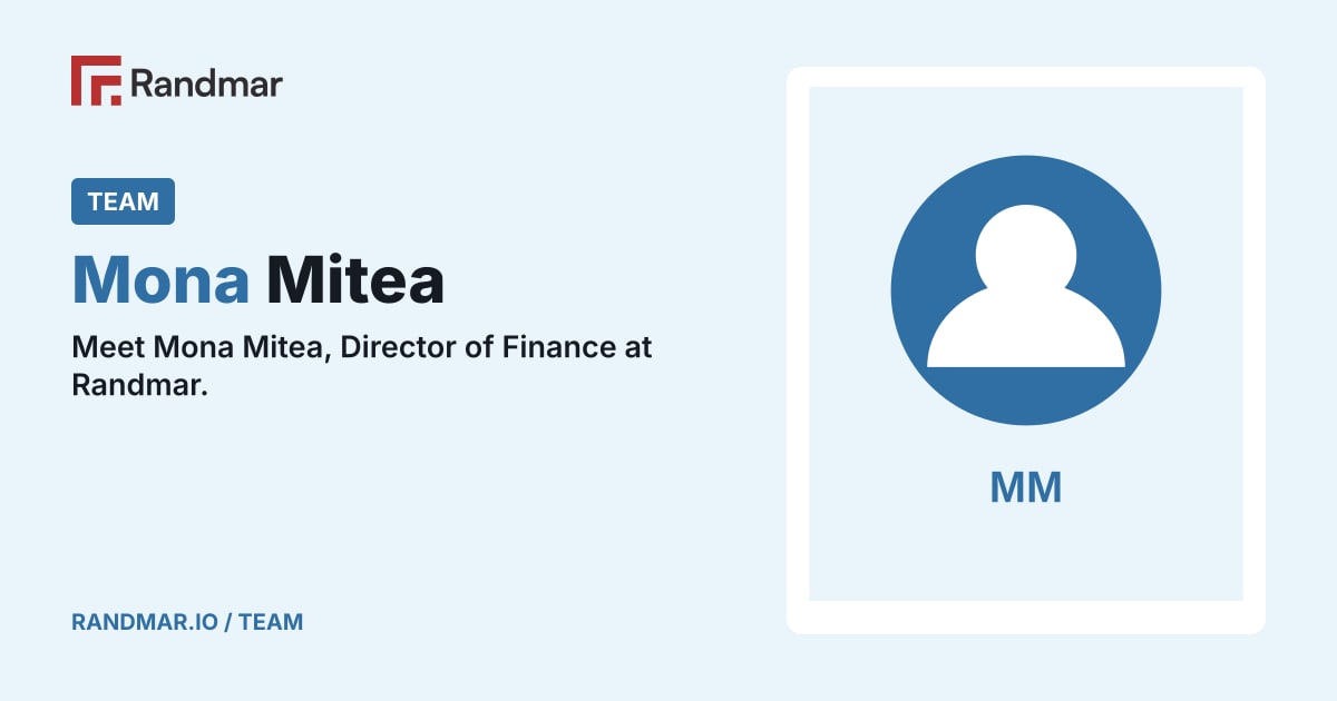 Team: Mona Mitea; A temporary blue avatar with Mona Mitea’s initials.