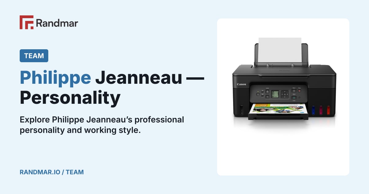 Philippe Jeanneau — Personality; Temporary artwork showing an official Canon PIXMA G3270 printer.