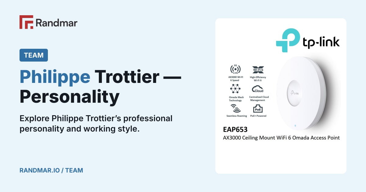 Philippe Trottier — Personality; Temporary artwork showing an official TP-Link EAP653 network access point.