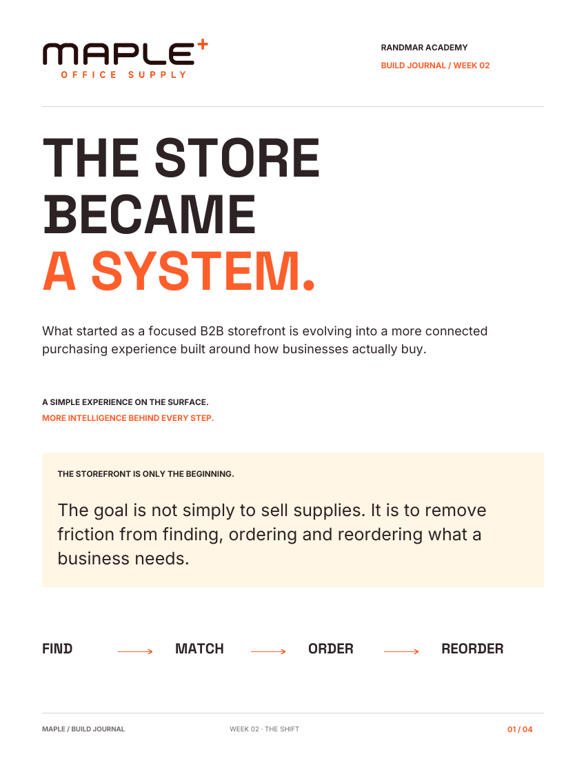 Maple Office Supply Build Journal, Week 02: The store became a system.