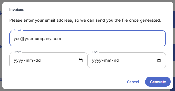 Reseller Portal Utilities Invoices Report