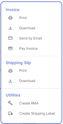 Reseller Portal Invoice Actions